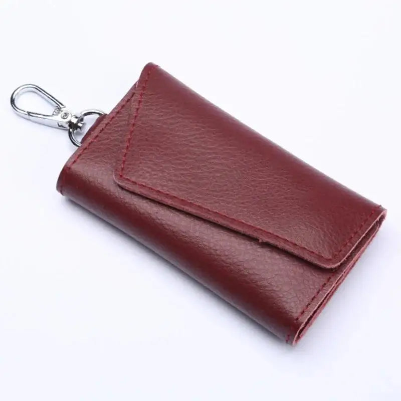 2025 New PU Leather Keychain Men Women Key Holder Organizer Pouch Cow Split Car Wallet Housekeeper Case Mini Card Bag