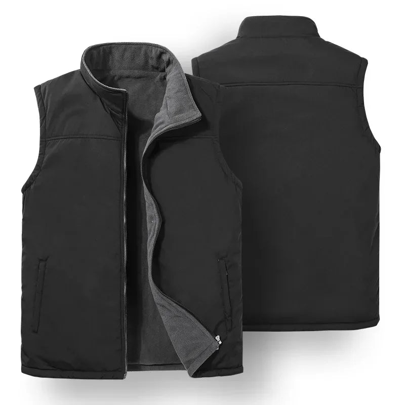 Men 2025 Autumn New Thick Sleeveless Vest Jacket WaistCoat Men's Winter Casual Warm Vests Sleeveless Outwear Fleece Jacket 5XL