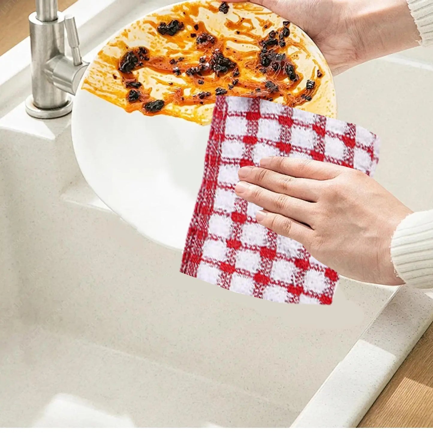 Terry Tea Towels 10Pcs  Kitchen Tea Towels Absorbent Lint Catering Restaurant Cloth Dish Towels Cleaning Cloth Kitchen Cleaning