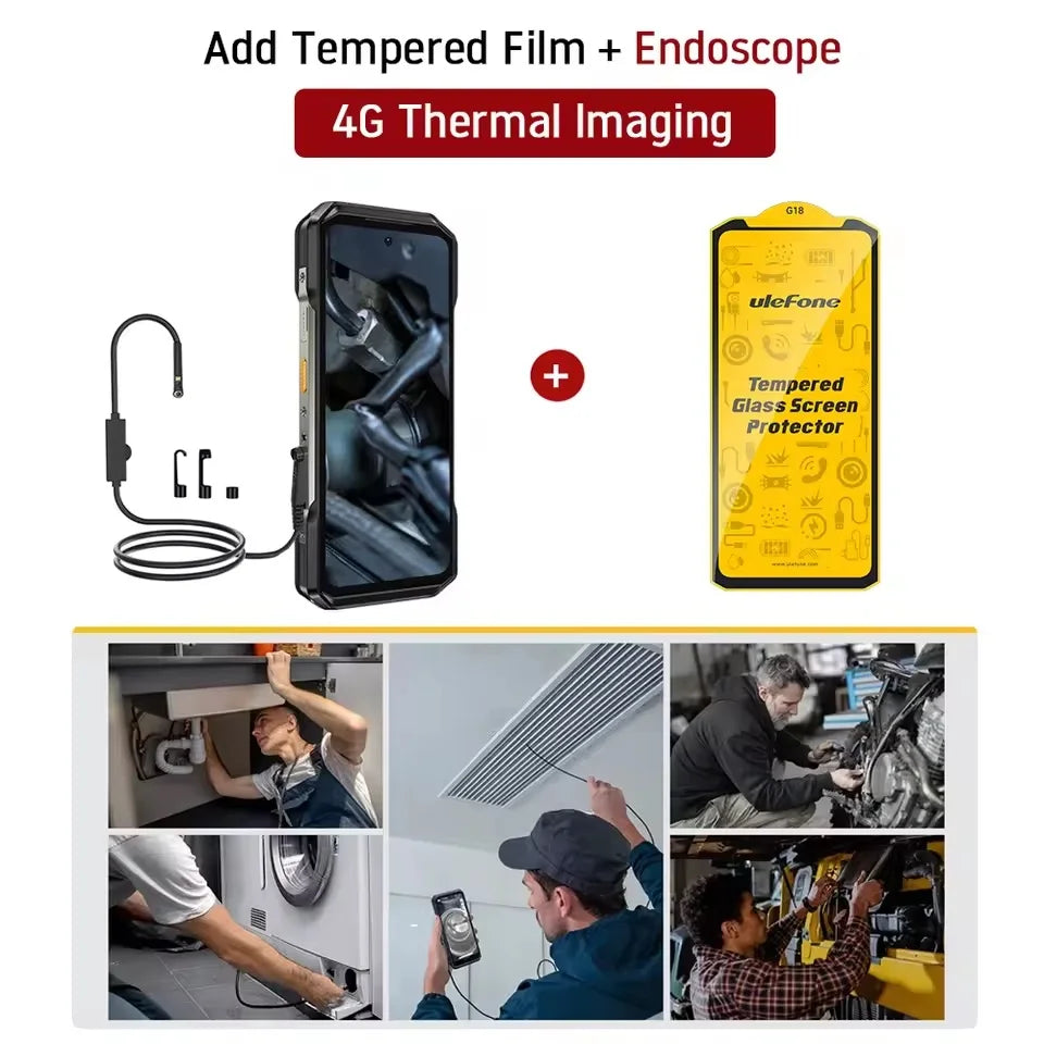 Ulefone Armor 27T Rugged Phone Thermal Imager 12GB+256GB 10600mAh 6.78'' Android 14 Helio G99 Night Vision 4G NFC Smartphone