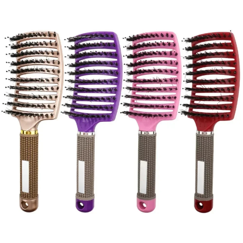 Hair Brush Scalp Massage Combs Hair brush Bristle Nylon Wet Curly Detangle Hair Brush for Salon Hairdressing Styling Tools