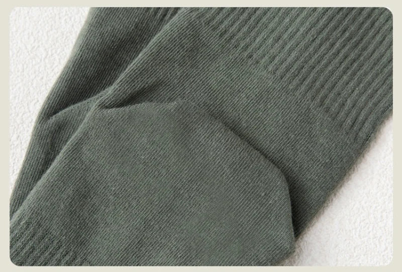 Men's Cotton 5 Toe Socks Mid Cuff Anti Odor Sweat Wicking Non Slip for Spring Autumn Casual Athletic Solid Color Daily Comfort