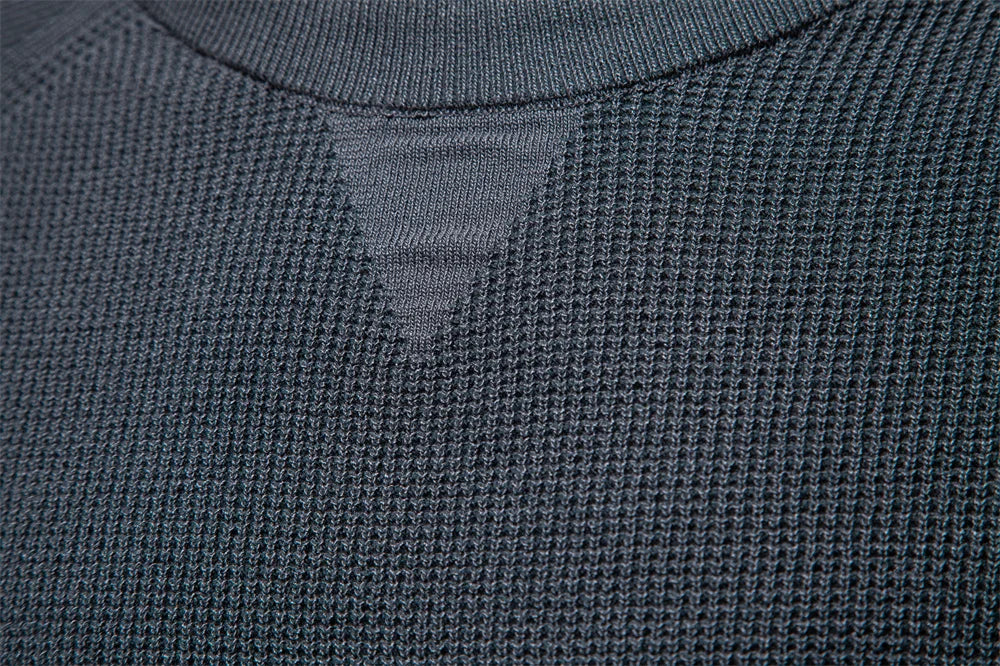 AIOPESON Raglan Sleeve Polo Shirt Men Henley Collar Solid Color Long Sleeve Heavyweight Cotton Business Casual Autumn Winter