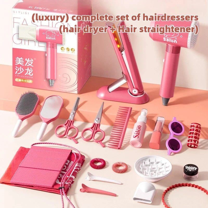 Make up Toys Simulation Haircut Kit Children's Hair Dryer Role Playing Game Educational Toys for Girls Pretend Play Kids Gifts