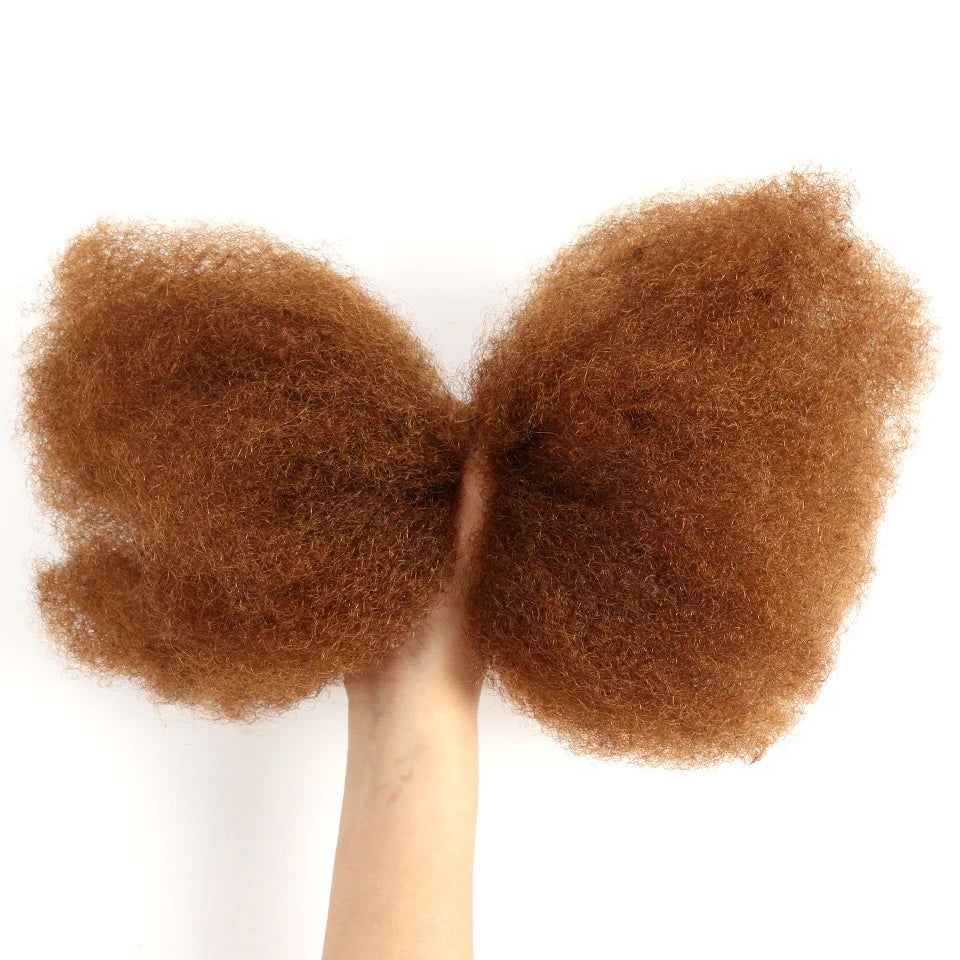 20 Inch Colored Braids Hair Gold Blonde Highlight  Afro Kinky Bulk Hair No Attachment Afro Curly Bulk Human Hair Remy Dreadlock