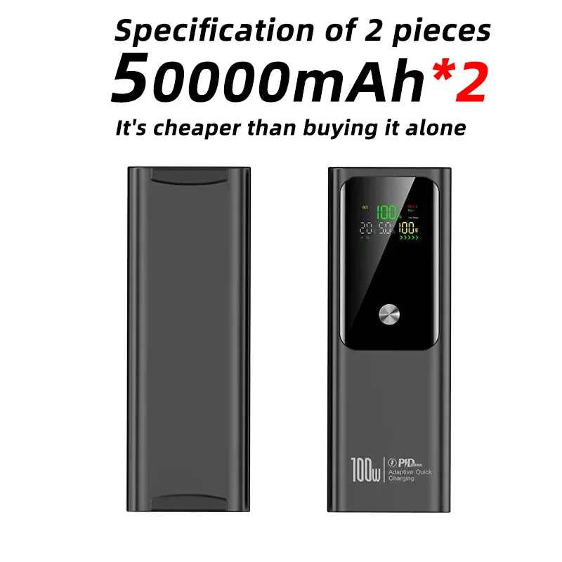 80000mAh Large Capacity External Power 100W Super Fast Charging Mobile Power Can be Charged Laptop Safe Portable Power Bank