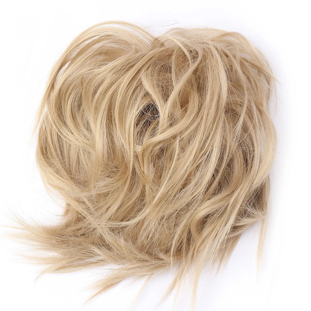 Messy Bun Hair Piece Synthetic Short Ponytail Extension Elastic Rubber Band Hair Buns Hair Pics for Women