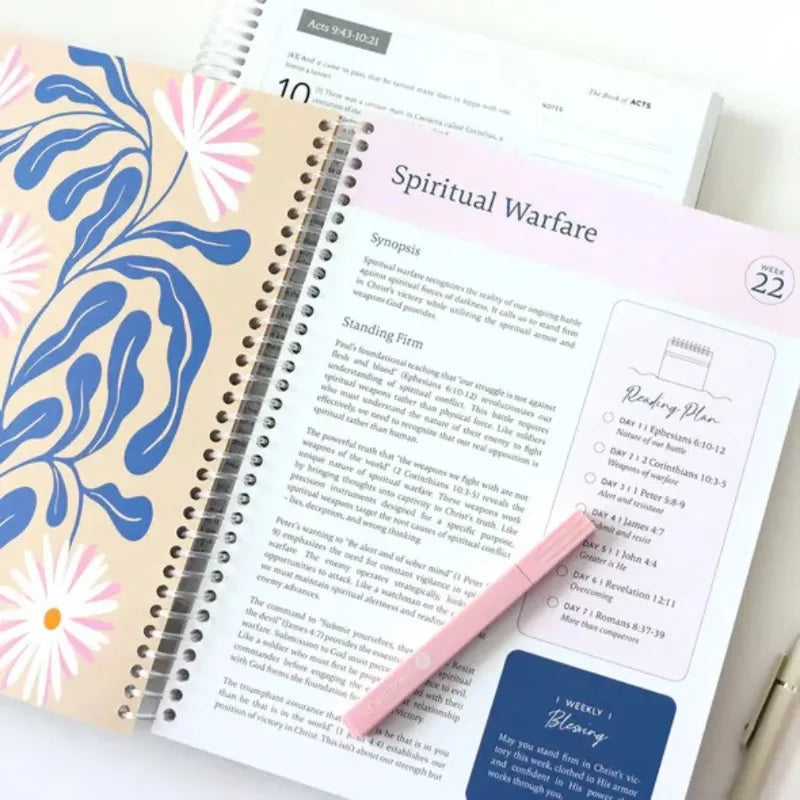 Bible Study Guide 365-Day Christian Workbook with Daily Prayer Notes, 52-Week Journal for Faith and Devotional Study