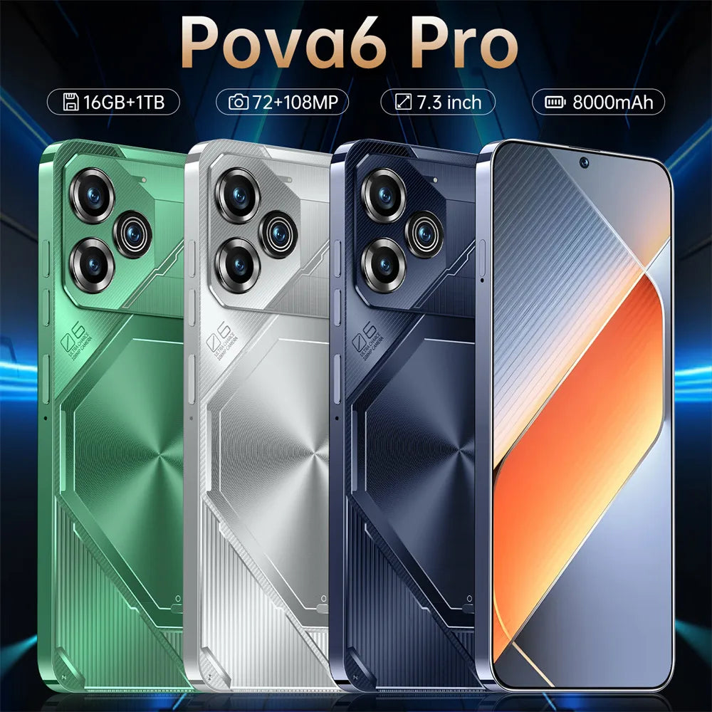 2025 NEW Pova 5 Pro 6800mAh Android 13 Global Version Cell Phone Original 4G 5G Smartphone 7.3HD Dual Sim Smart Mobile Phones