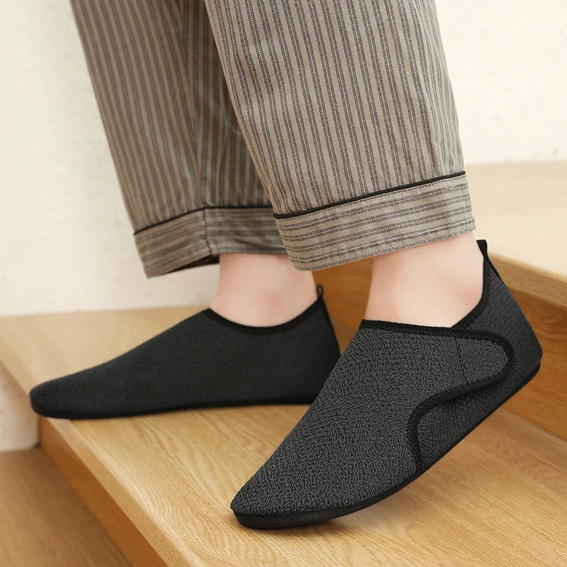 2025 Couple Non-Slips Slippers With Heels Casual Indoor Flats Slides Bedroom Shoes Male Soft Sole Home Shoes For Women and Men