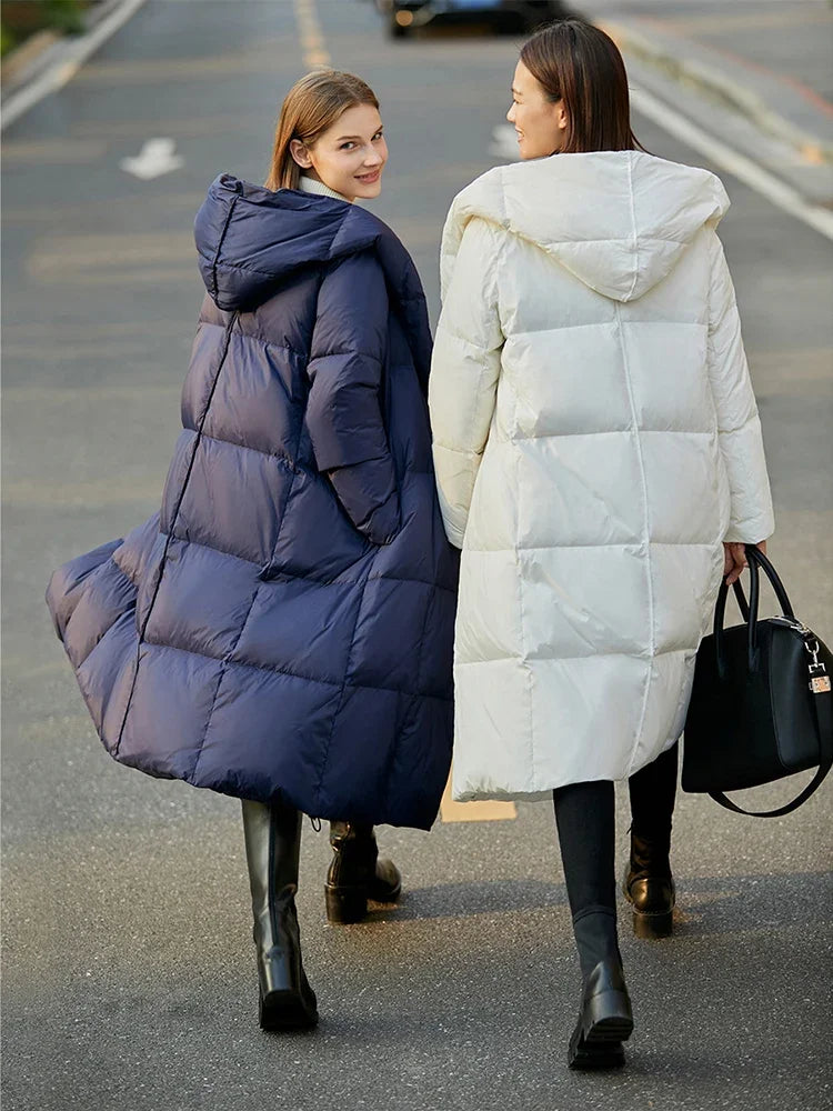 AMII Minimalist 2025 Down Jacket Coat Women Winter Warm Long Bread Puffer Coat Light Thick Quality Fashion Outerwear 12324060