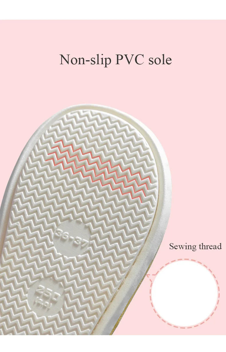 WDZKN Fashion Women Home Cotton Shoes Winter Warm Plush Slip On Slippers Waterproof Down Soft Bottom Indoor Couple Outside Shoes