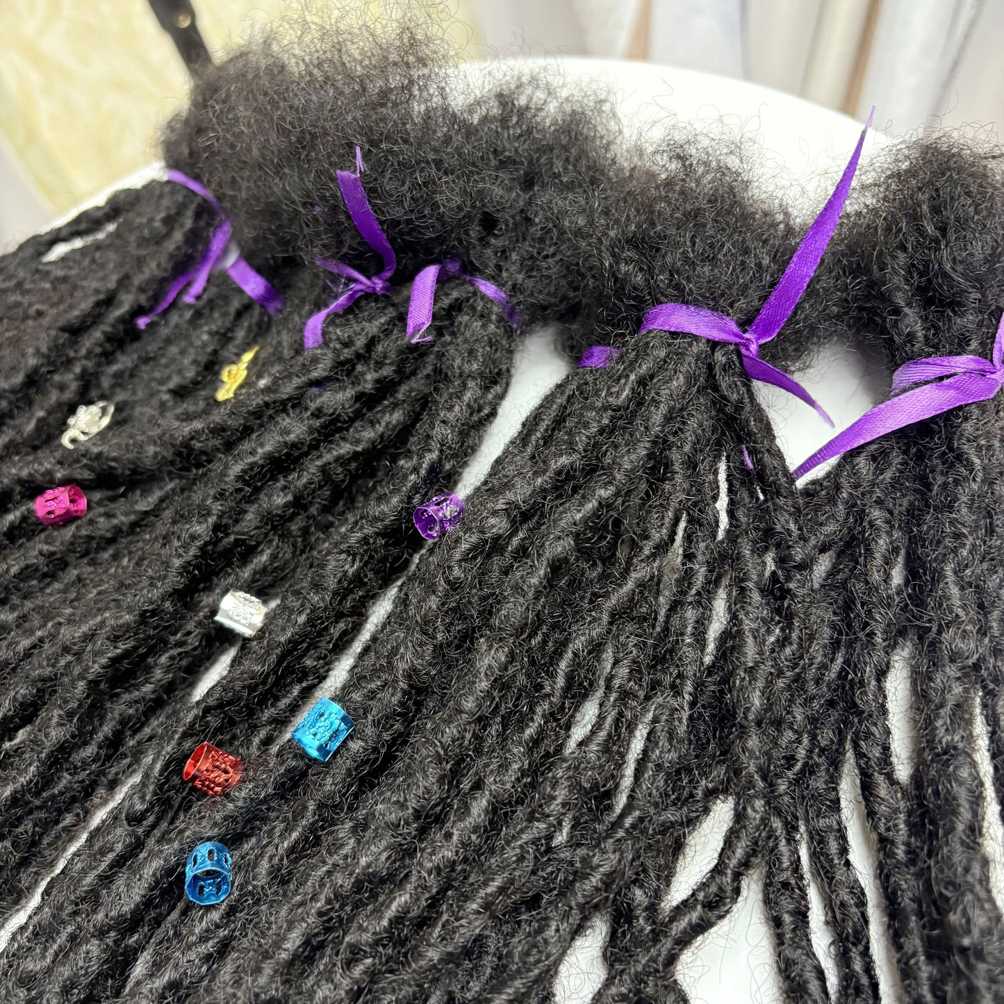 Loc Extension Human Hair with Curly Ends 8-14inch 100% Human Hair Handmade Inter Loc Dreadlock Extension for Men Women Kids