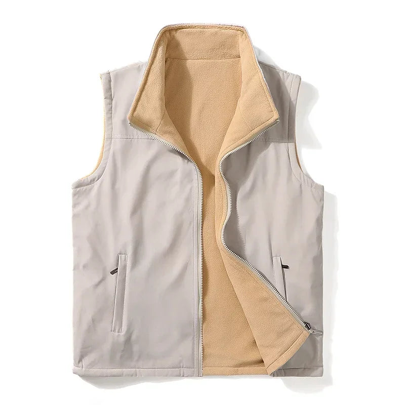 Men 2025 Autumn New Thick Sleeveless Vest Jacket WaistCoat Men's Winter Casual Warm Vests Sleeveless Outwear Fleece Jacket 5XL