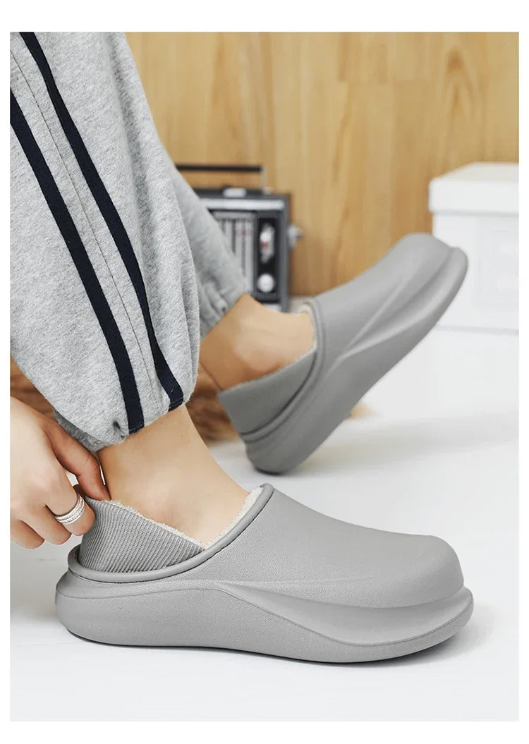 2025 Men's Slippers New Model Warm Thick Bottom Non-Slip Shoes Soft Comfortable Heel Covering Wear-Resistant Indoor Footwear