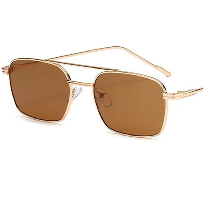 NEW Sun Glasses Unisex Double Beam Anti-UV Spectacles Personality Eyeglasses Simplity Ornamental Alloy Frame Sunglasses