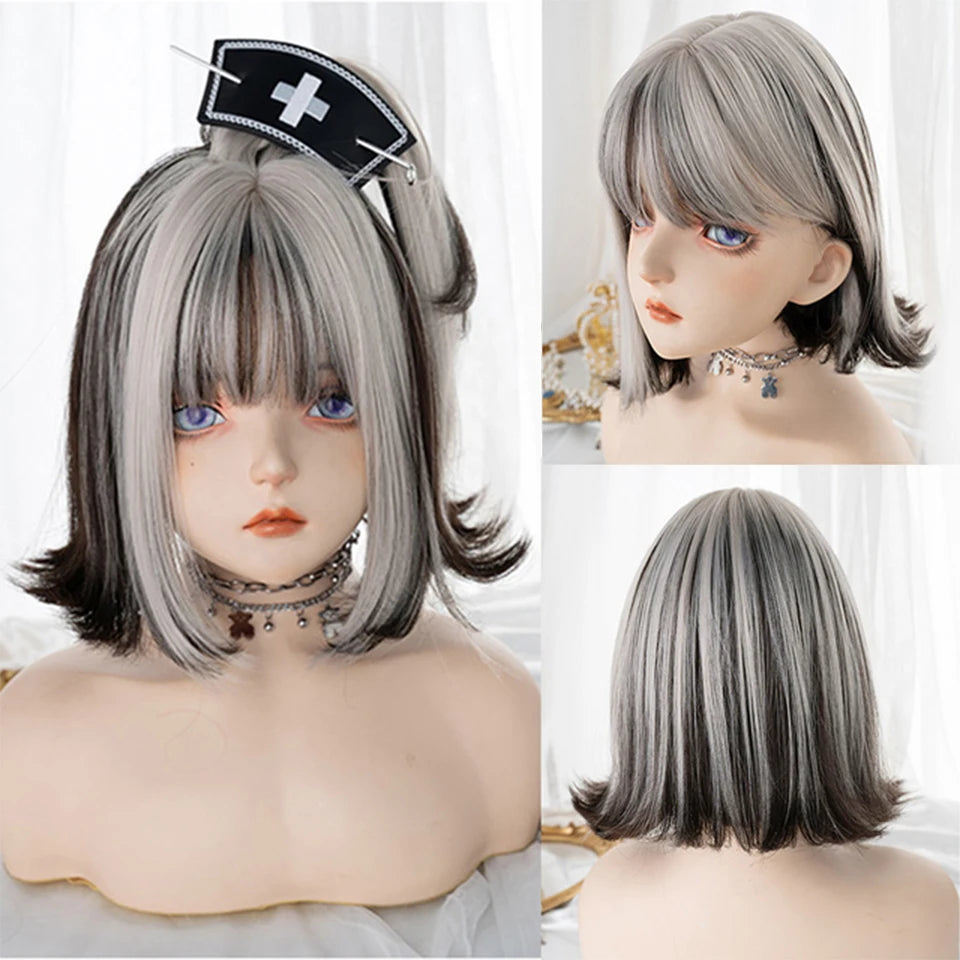 XIYUE Long Straight Black Wig With Bang Synthetic Wigs for Women Heat Resistant Natural Hair for Daily Halloween Cosplay Party