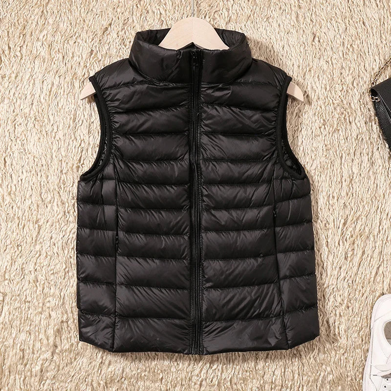 New Women Sleeveless Women's Ultra Light Down Vests Slim Jacket Girl Gilet Plus Lightweight Windproof Warm Waistcoat Portable