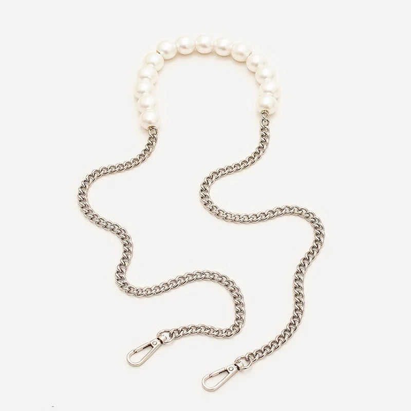 316L Stainless steel and Pearl Gold Silver Black Base Link Bag Chain Parts Accessories Strap Women Kpop Thick Belt Handbag