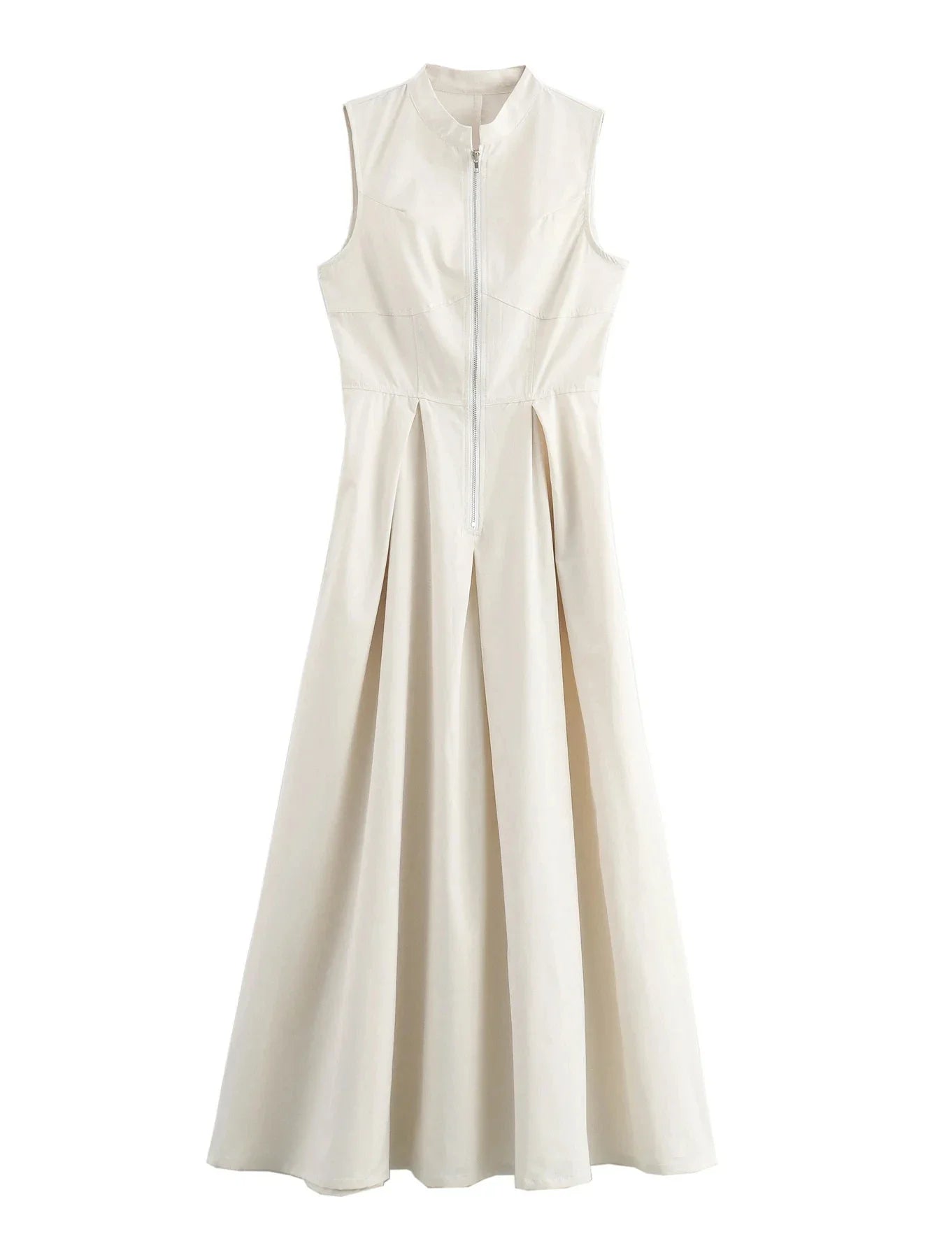 HXAO 2024 Woman Sleeveless Dresses Green White Women's Dress High waist Midi Dresses Evening Long Dresses