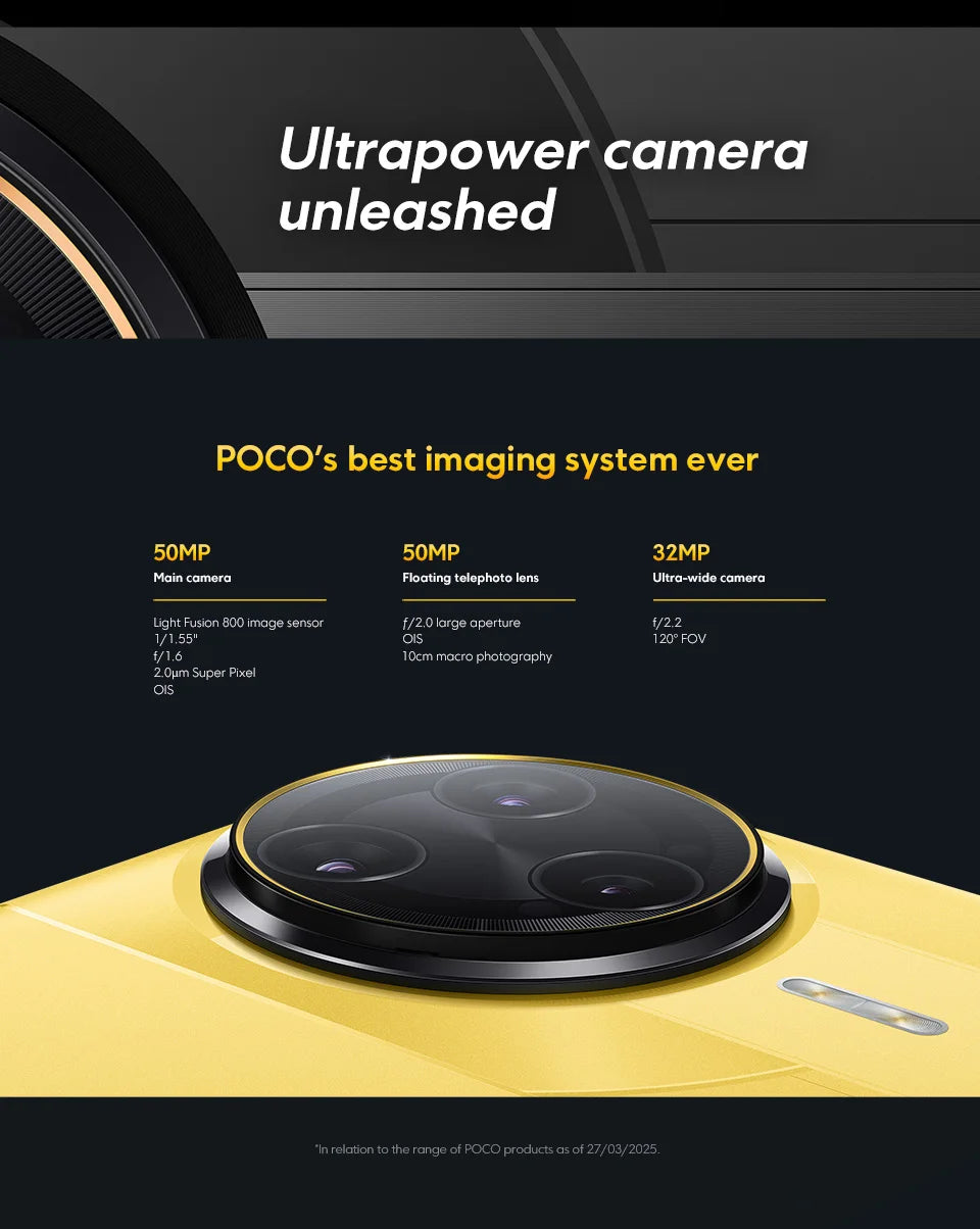 Global Version POCO F7 Ultra Snapdragon 8 Elite 6.67" AMOLED Display 50MP Triple Camera 5300mAh 120W HyperCharge Cellphone