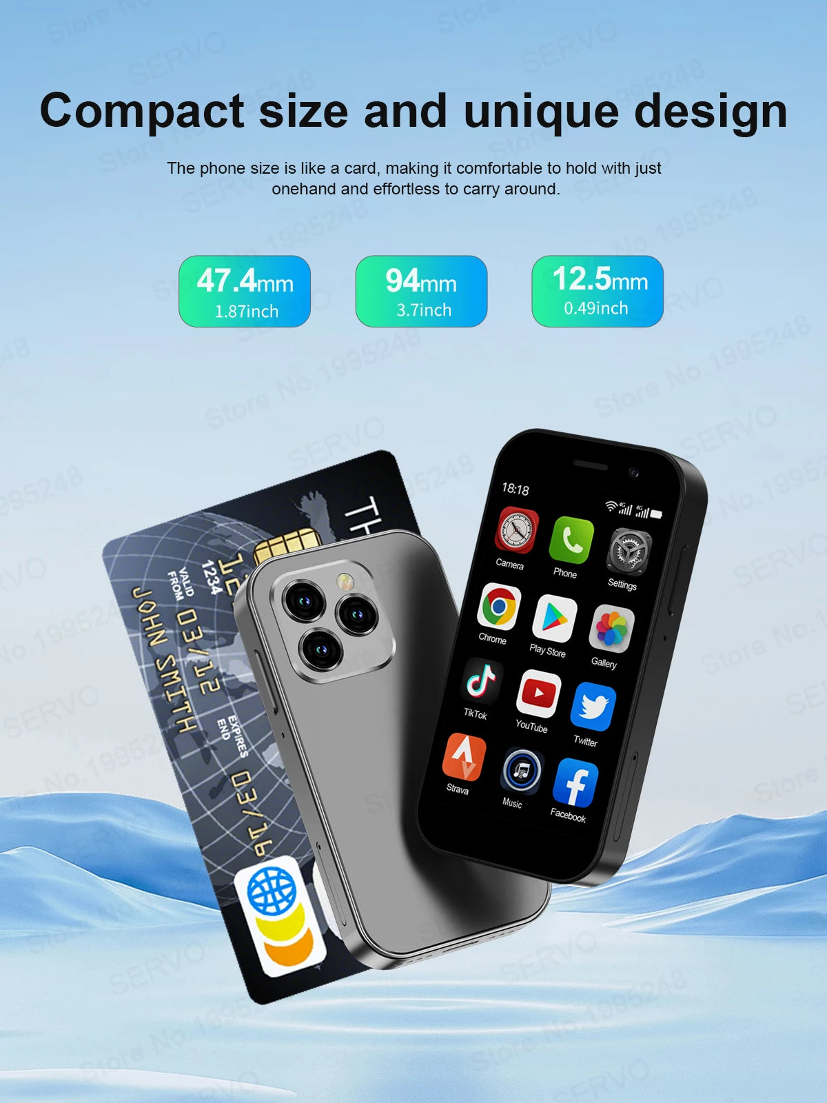 2025 HOT SALE SERVO KING8000 4G Mini Smartphone Android Global GPS 3.0" Display 5MP+2MP WIFI 2000mAh Battery Small Mobile Phones