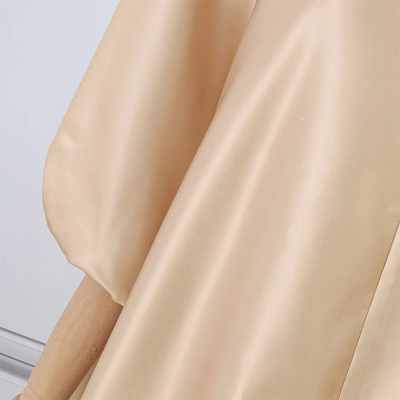 Bohemian Maxi Long Dress 2025 Women Satin Silk Sundress Elegant Summer Half Sleeve V Neck Vestidos Oversized Casual Loose Robe