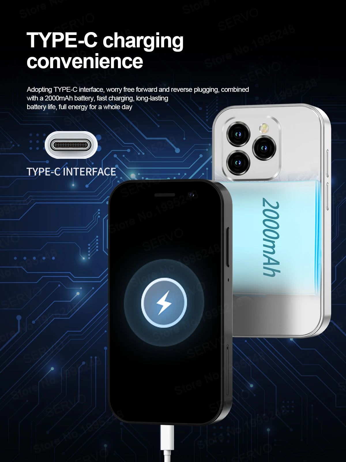 2025 HOT SALE SERVO KING8000 4G Mini Smartphone Android Global GPS 3.0" Display 5MP+2MP WIFI 2000mAh Battery Small Mobile Phones