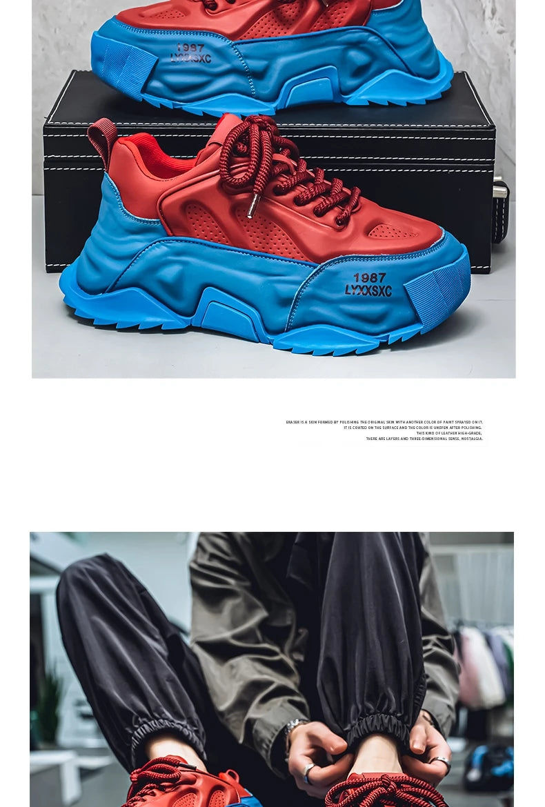 Loafers Men's sneakers Male sneakers Casual Shoes for men Sports and leisure Thick bottom Non-Slip Wear-resistant Work wear