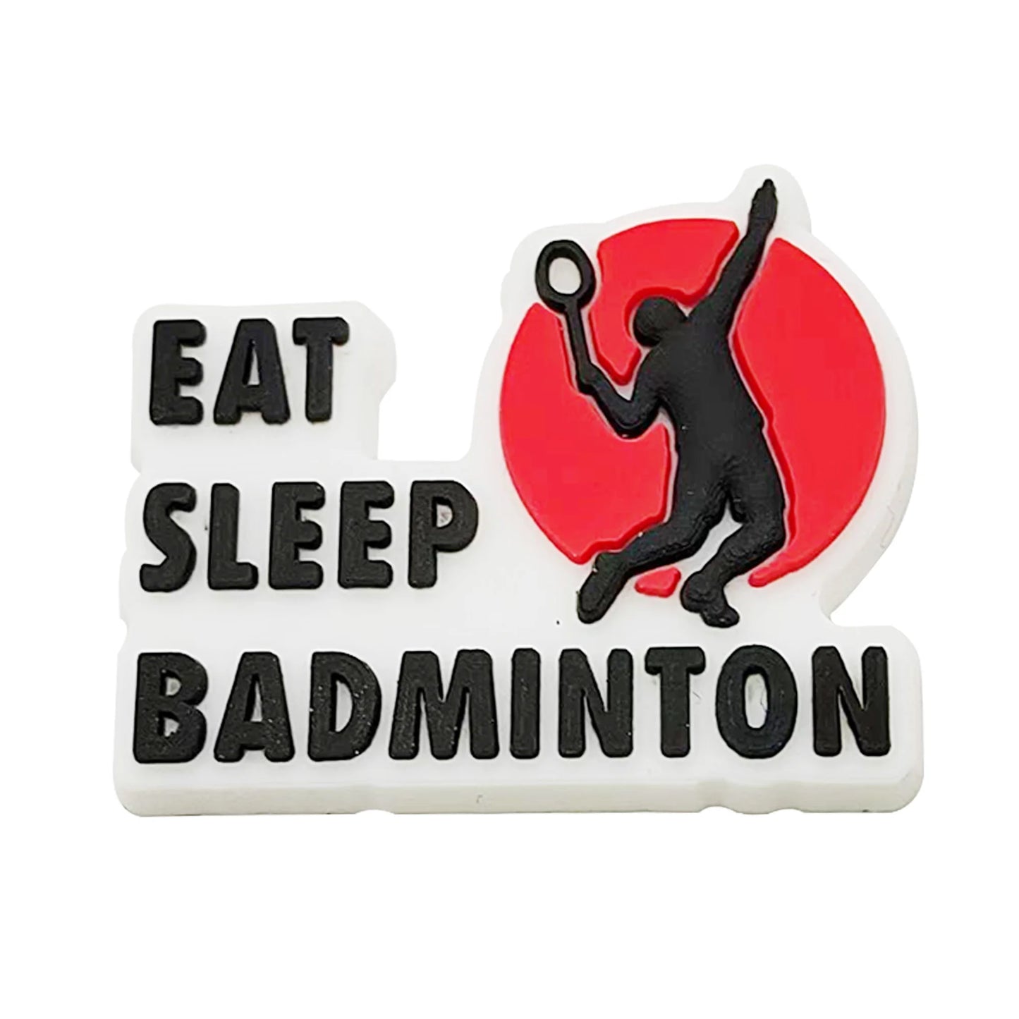 1-9PCS Sport Love Badminton Maniac PVC Shoe Charms For Clogs Pins Fit Wristbands Garden Shoes Button Decorations Kid Gift