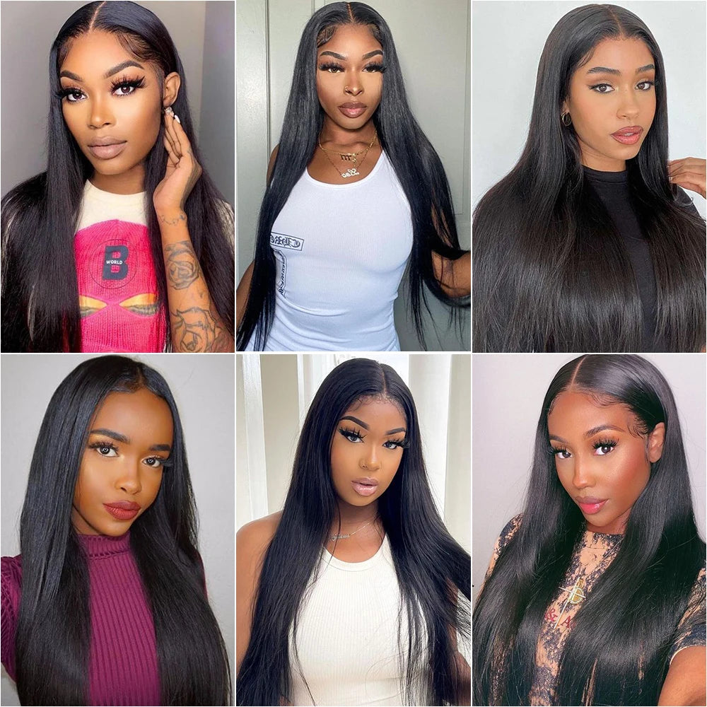 Straight Bundles Human Hair 10-30 Inch Hair Weave Bundles 100% Human Hair Extensions Natural Black Raw Hair Bundles 50G/Pcs