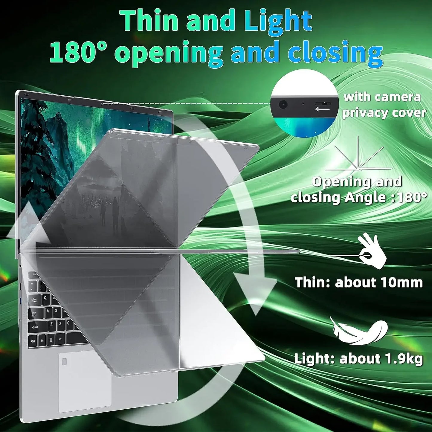 Hot 17.3" Laptop Computer Intel N5095 Windows 11 16GB DDR4 1TB SSD Fingerprint Unlock Gaming Office Study Laptop Computer