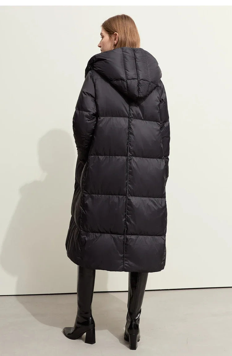AMII Minimalist 2025 Down Jacket Coat Women Winter Warm Long Bread Puffer Coat Light Thick Quality Fashion Outerwear 12324060