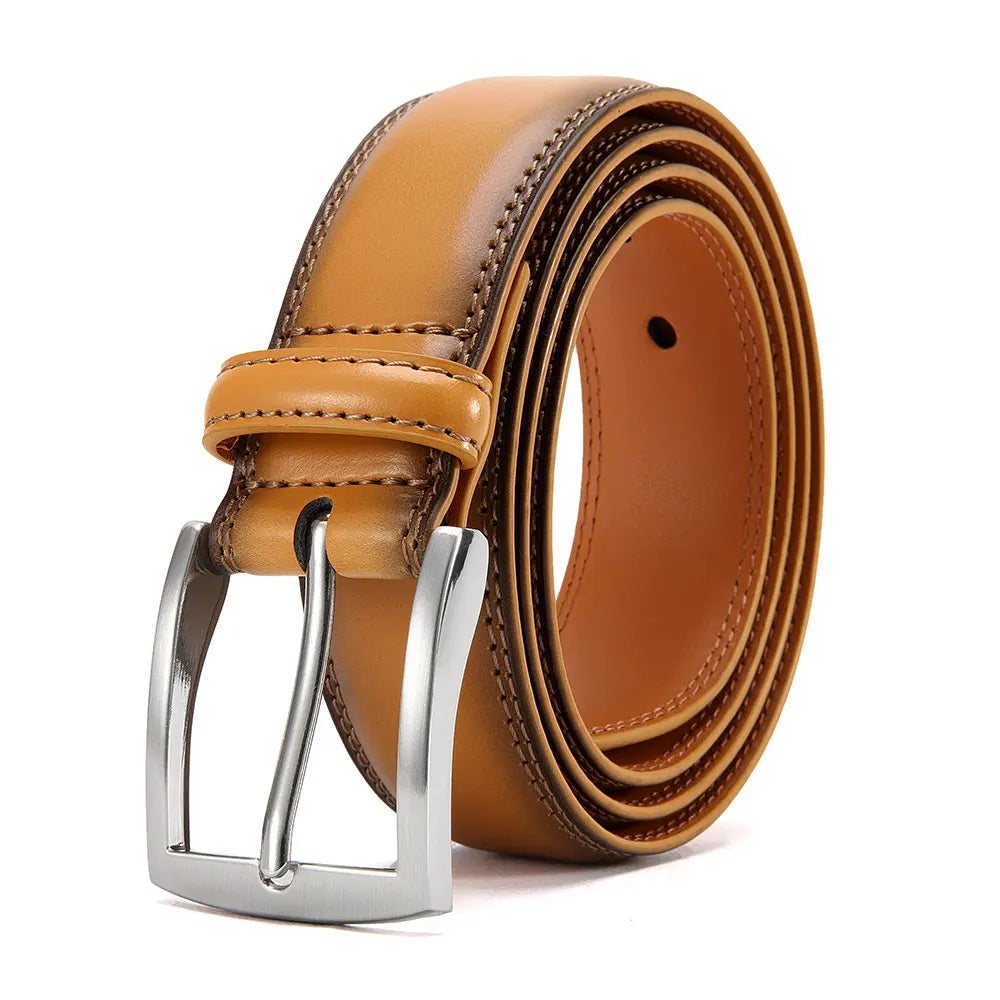 Men's Leather Belt Needle Buckle Belt Trendy New Casual Genuine Leather LONG Large Belts Cowhide Men's Belt Plus Size Men Belts