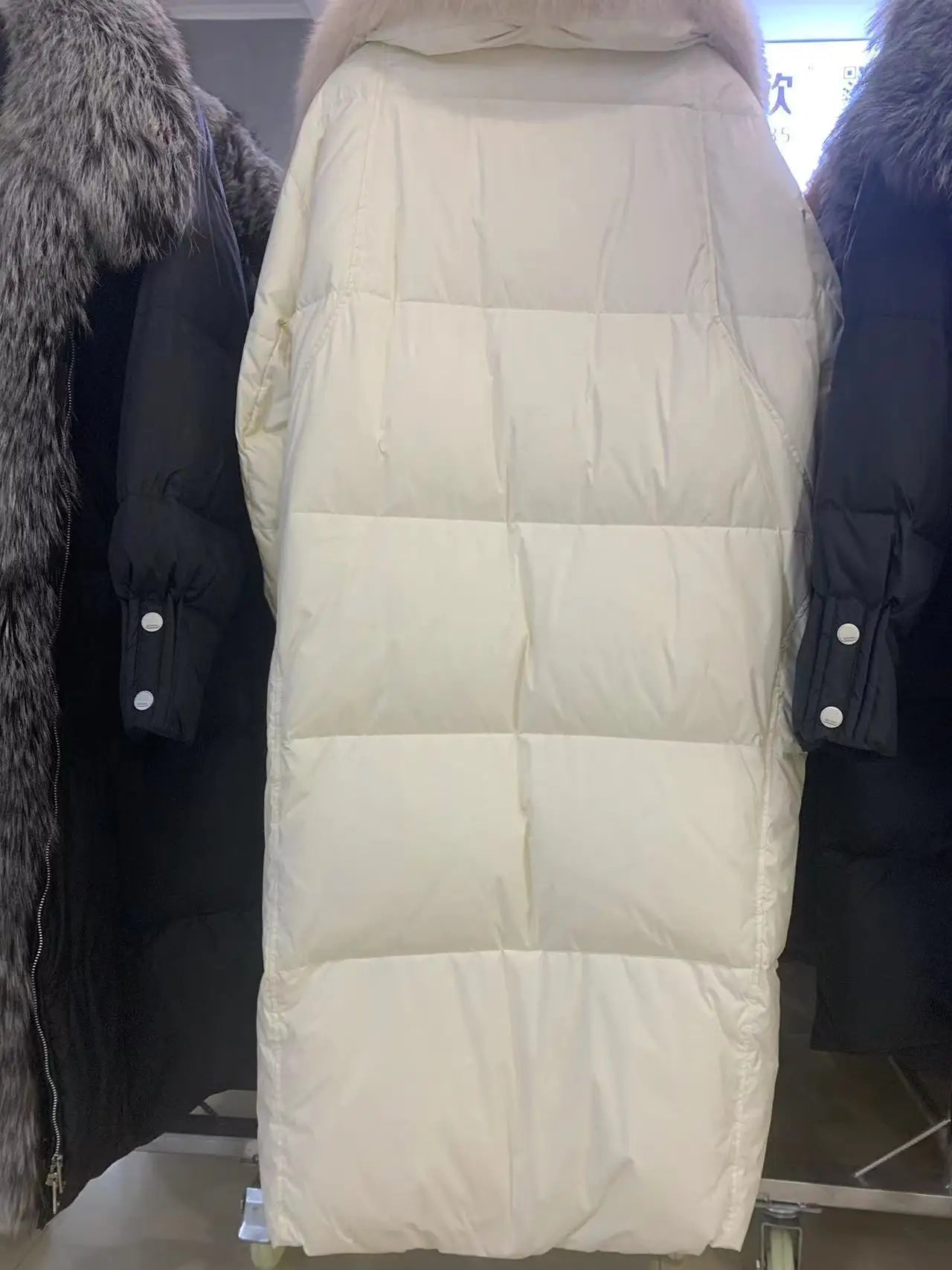 New Winter Coat Women Goose Down Jacket Long Thick Warm Oversized Real Fox Fur Collar Luxury Fashion Outerwear Streetwear