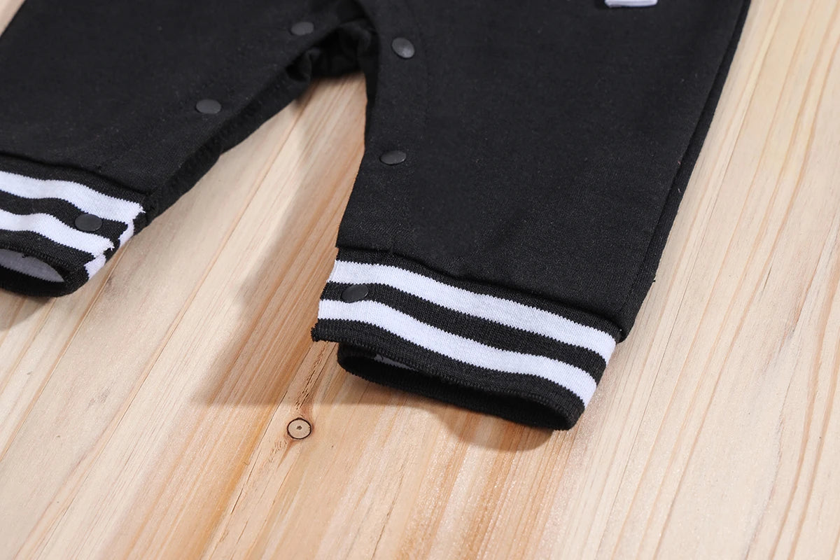 IURNXB Baby Boys Girls Romper Hooded Baseball Long Sleeve Infant Onesie Beach Outfits Newborn Sweatshirt Clothes Jumpsuit 0-18M