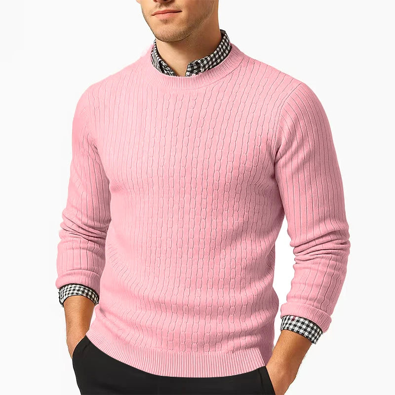 Men's Crewneck Sweater Knitted Pullover Casual Soft Lightweight Long Sleeve Dress Sweater Autumn Breathable Slim Fit Sweaters
