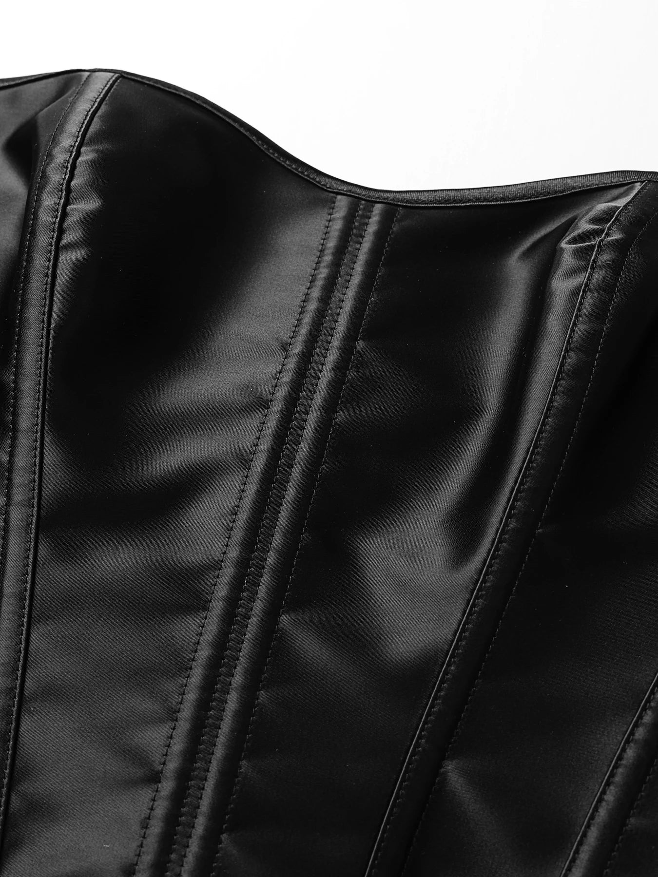 Black punk hot girl style strappy waist cinching bow corset for women  shaping top