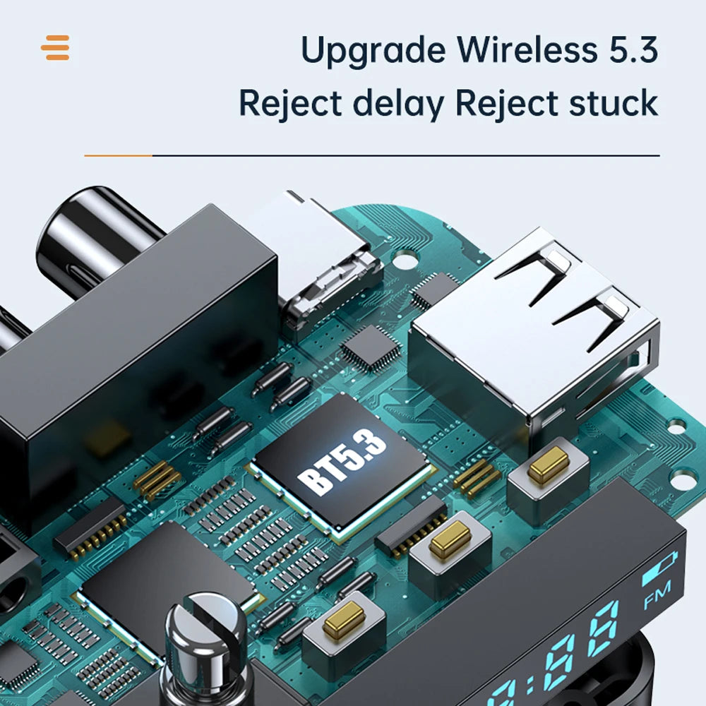 C68 Bluetooth 5.3 Wireless Receiver Transmitter Adapter Supports USB /TF Card for Headphones Speakers TV PC Car