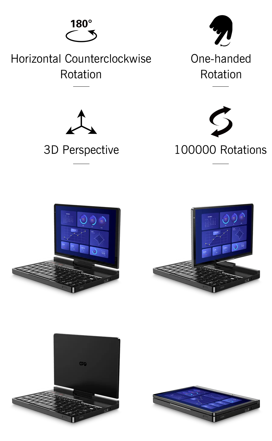 New 2025 version! GPD Pocket 4 8.8-inch AMD AI 9 HX 370 64GB RAM 2TB NVMe 2.5K resolution 144Hz refresh rate Gaming Mini Laptop