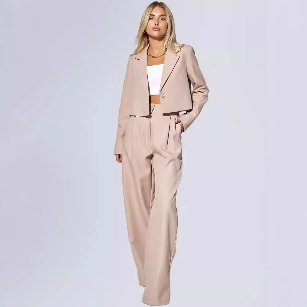 Women's Clothing 2025 Autumn New Fashion Casual Short Small Suit Slim Fit Trousers Women's Suit Костюм Женский Летний