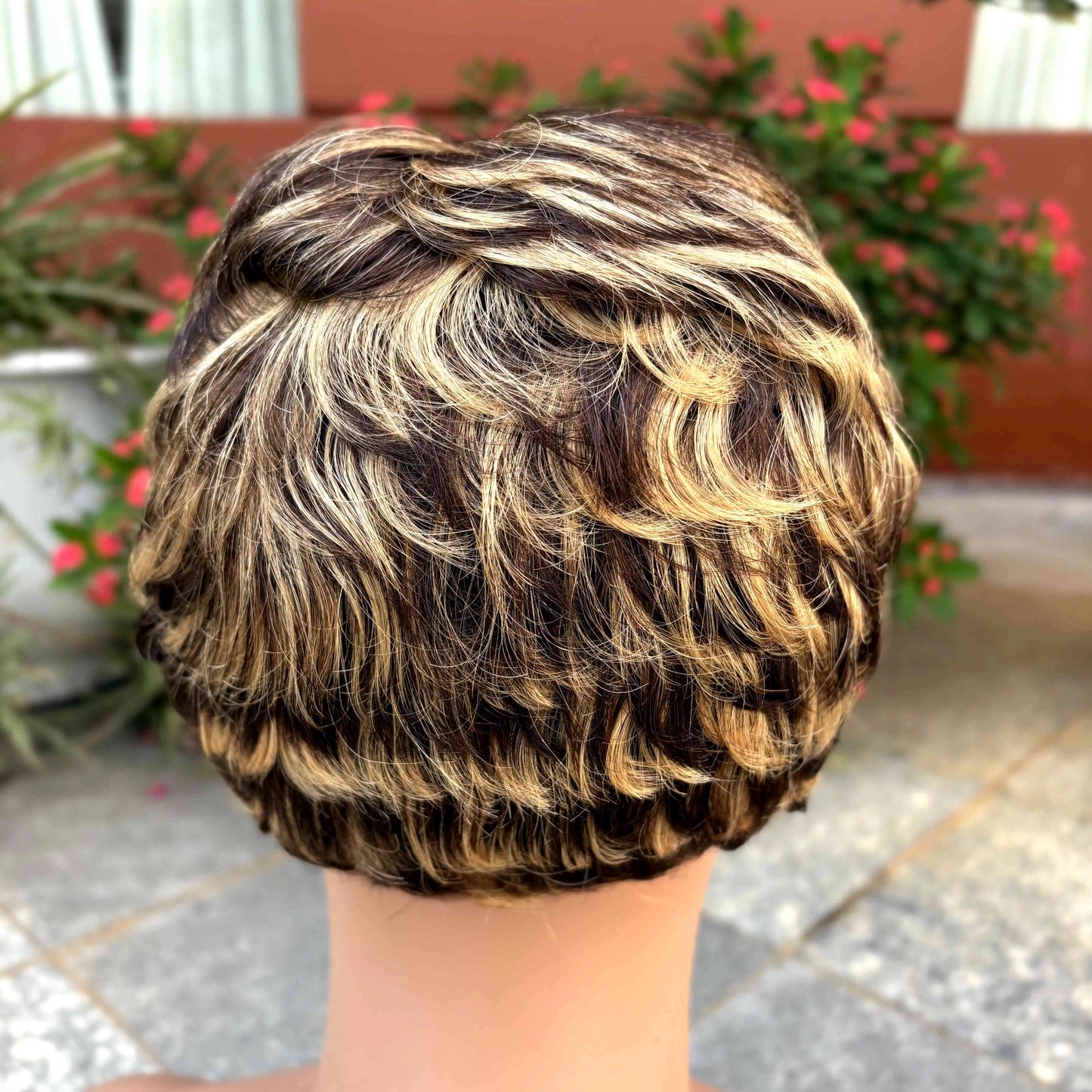 Short Full Machine Made Highlight Pixie Cut Wigs Human Hair Wigs  Colored Bob Wig Brazilian Remy Hair Wigs for Black Women