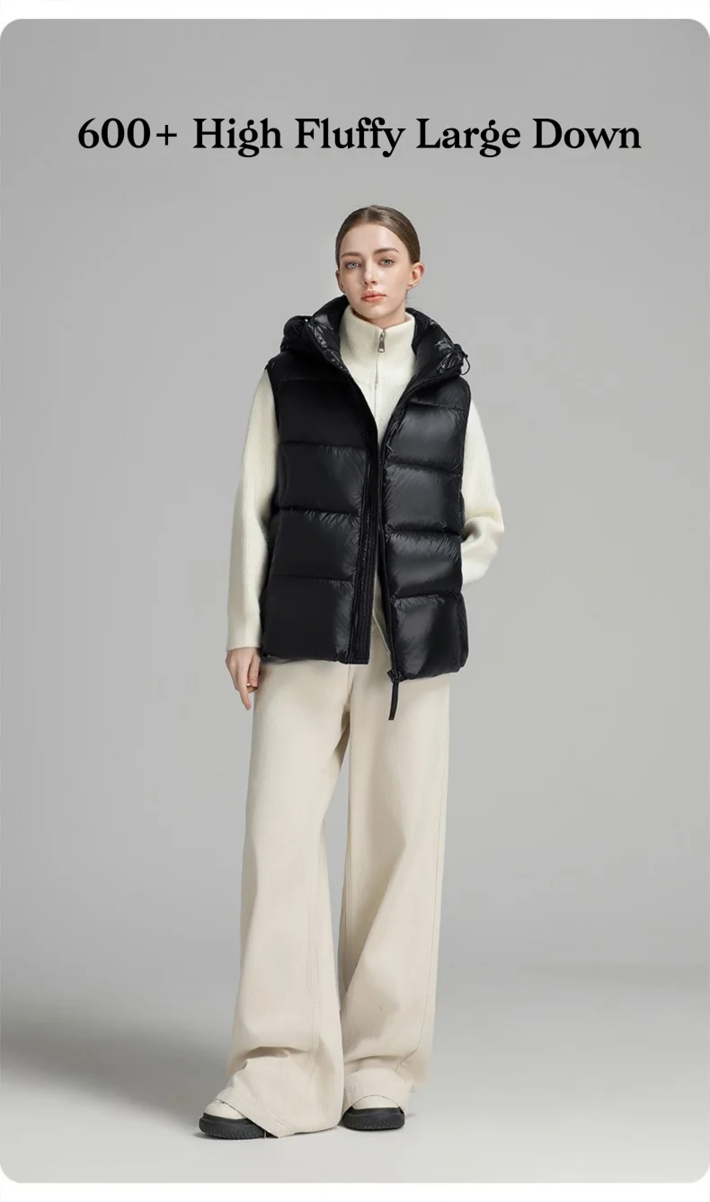 CLARKE QUEEN 2025 Duck Down Vest Jacket for Women Light Weight Padding Winter Outerwear Puffer Casual Warm Thickened Short Coat