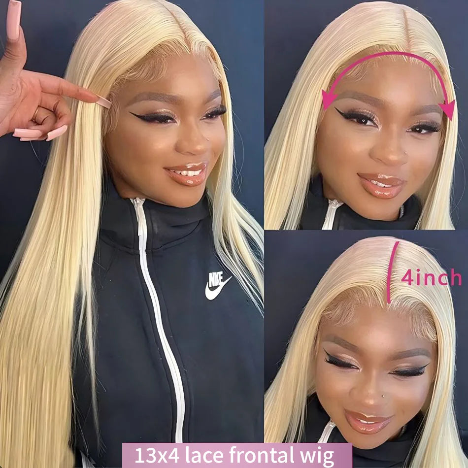 613 Lace Front Wigs Human Hair Hd Lace Wig 13x6 Human Hair Straight Blonde 613 Human Hair Wig Pre Plucked Bleached Knots 40 In