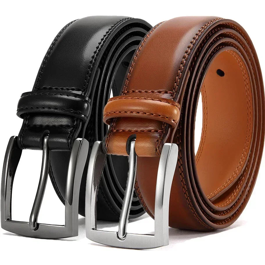 Men's Leather Belt Needle Buckle Belt Trendy New Casual Genuine Leather LONG Large Belts Cowhide Men's Belt Plus Size Men Belts