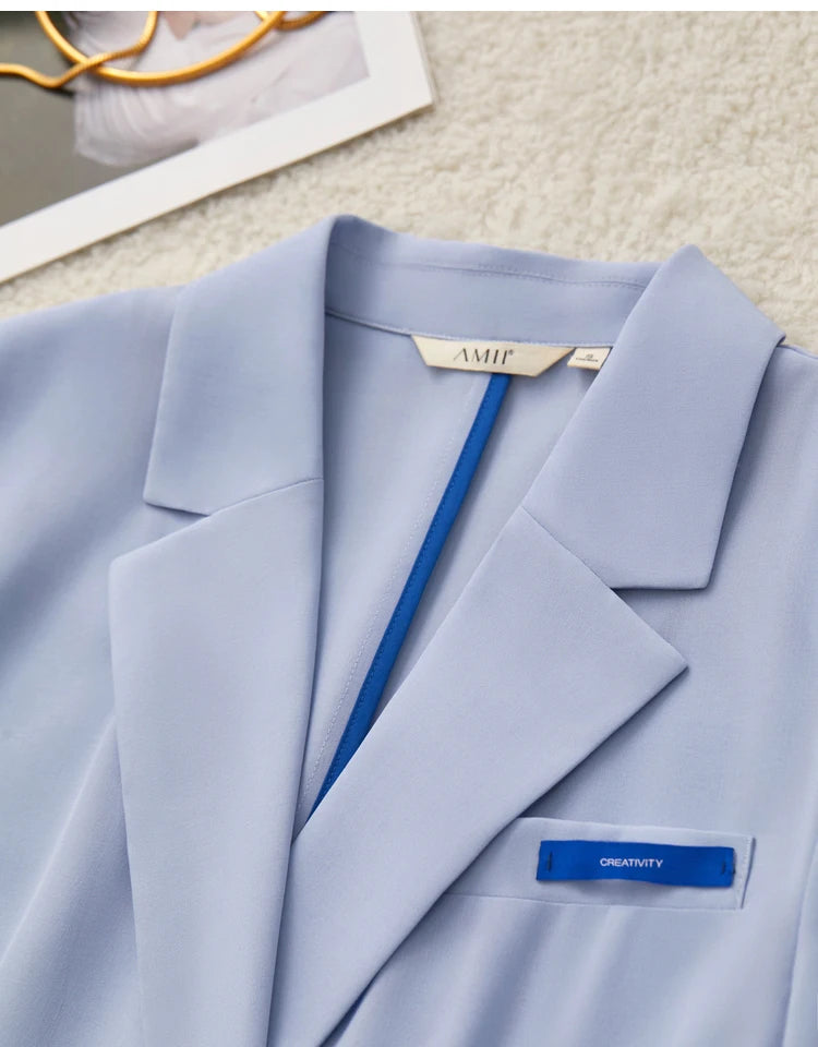 AMII Minimalism Women's blazer Fashion 2024 Summer Blazers Office Lady Elegant Chic Female shorts Separately Sale 72311003