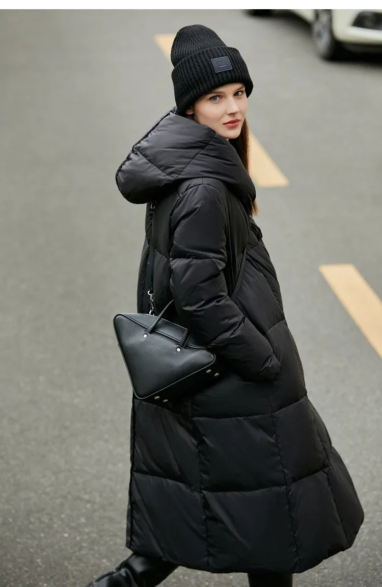 AMII Minimalist 2025 Down Jacket Coat Women Winter Warm Long Bread Puffer Coat Light Thick Quality Fashion Outerwear 12324060