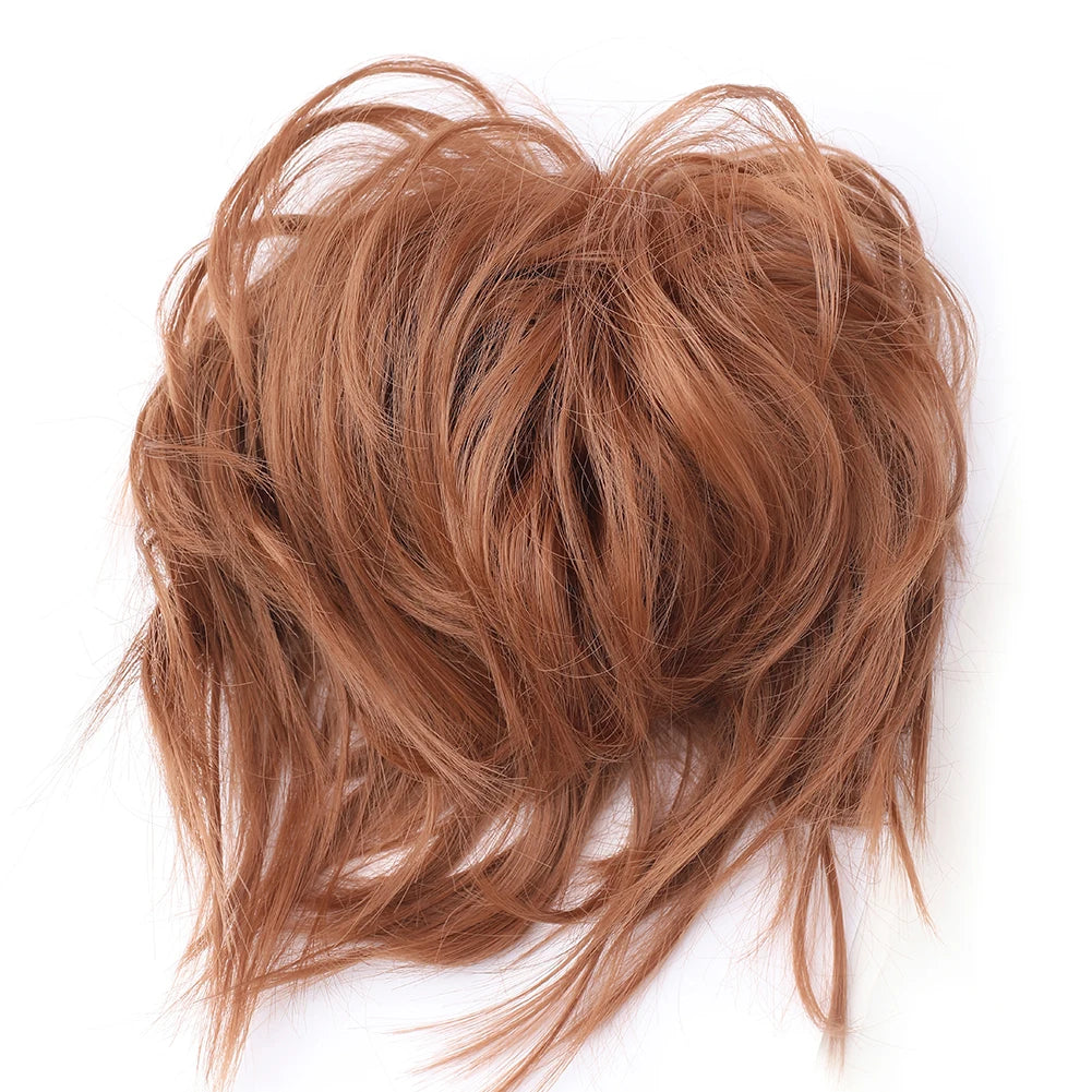 Messy Bun Hair Piece Synthetic Short Ponytail Extension Elastic Rubber Band Hair Buns Hair Pics for Women