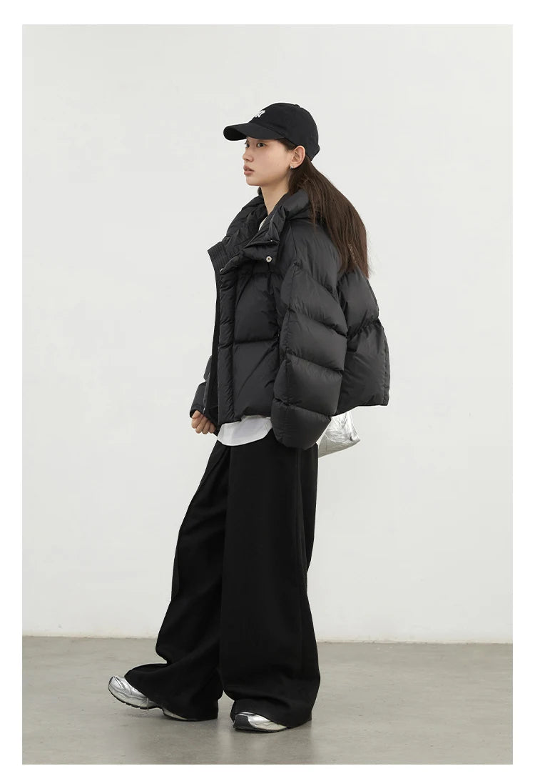 CHIC VEN Women Down Coats Loose Casual New Hooded 90 White Duck Down Female Down Jacket Autumn Winter 2025