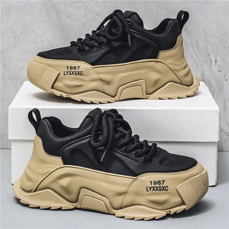 Loafers Men's sneakers Male sneakers Casual Shoes for men Sports and leisure Thick bottom Non-Slip Wear-resistant Work wear